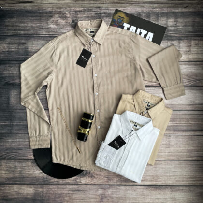 Camisa Andes Rayas Satinadas – Camisa elegante manga larga para hombre | TAITA