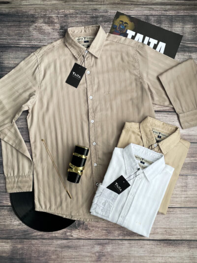 Camisa Andes Rayas Satinadas – Camisa elegante manga larga para hombre | TAITA