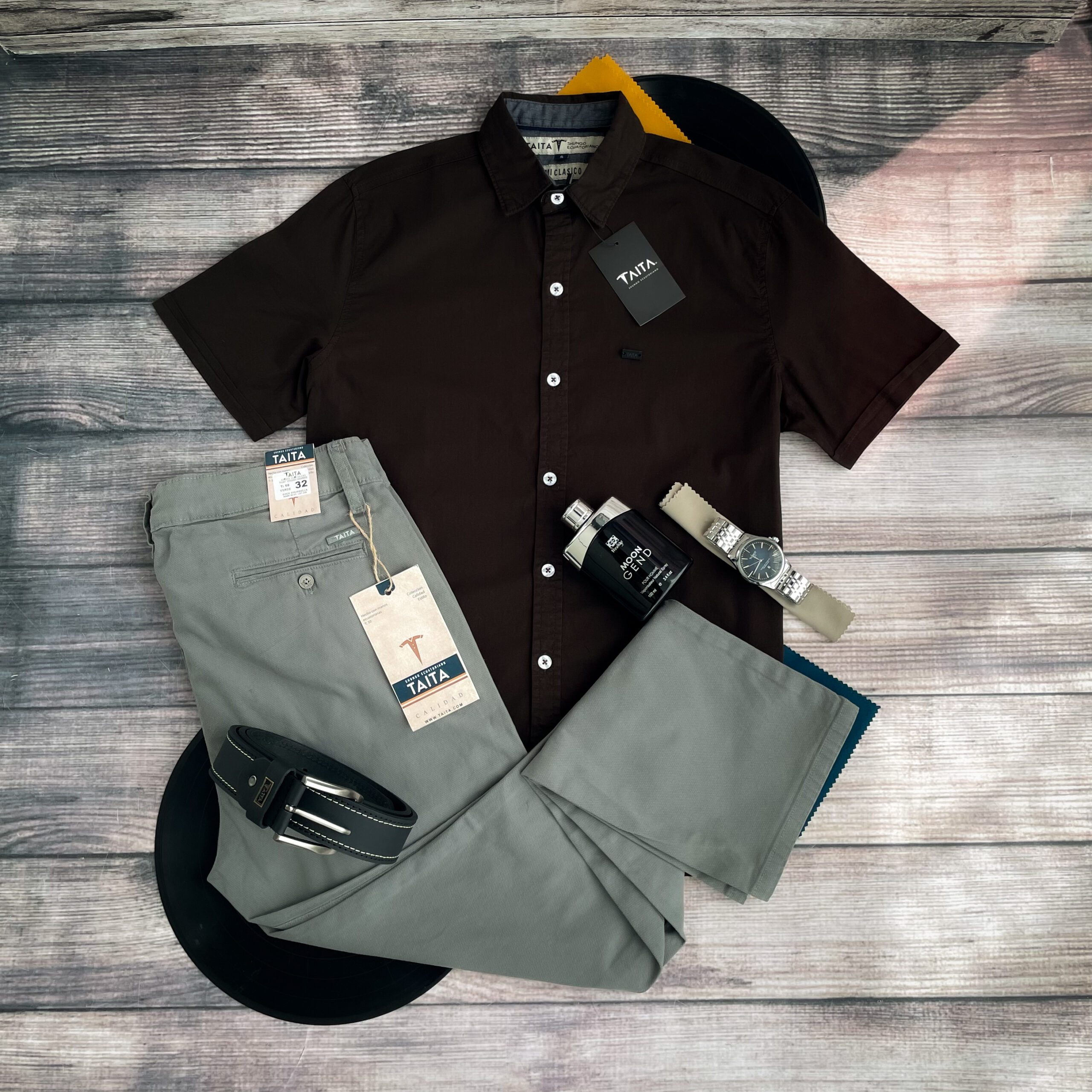 Camisa Manga Corta Premium Cuello Frances Sin Bolsillo Hombre Andes - Imagen 3
