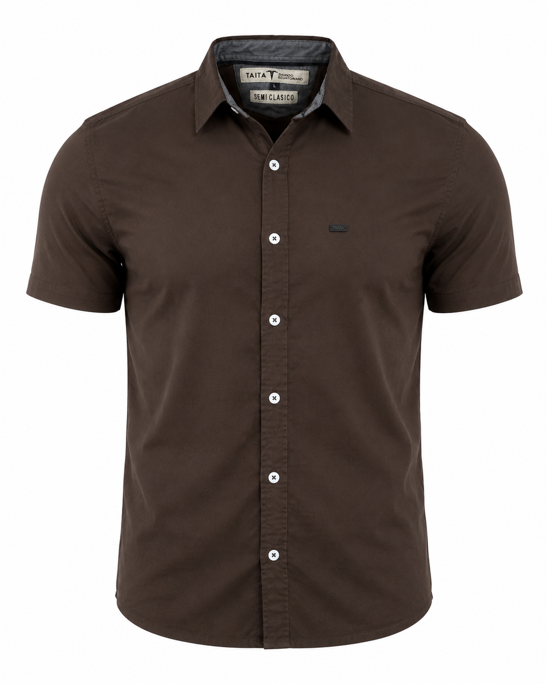 Camisa Manga Corta Premium Cuello Frances Sin Bolsillo Hombre Andes - Imagen 11